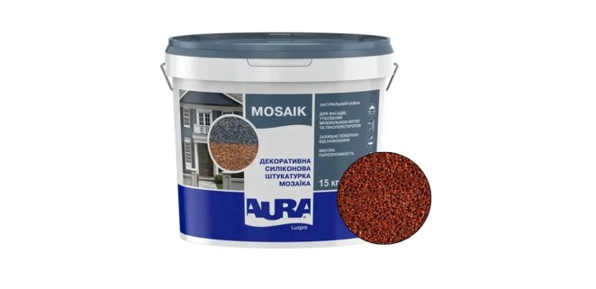 Декоративна силіконова штукатурка мозаїка (байрамікс) Aura Luxpro Mosaik М15, колір B204, 1,5 мм, 15 кг