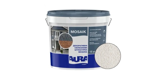 Декоративна силіконова штукатурка мозаїка (байрамікс) Aura Luxpro Mosaik М15, колір B206, 1,5 мм, 15 кг
