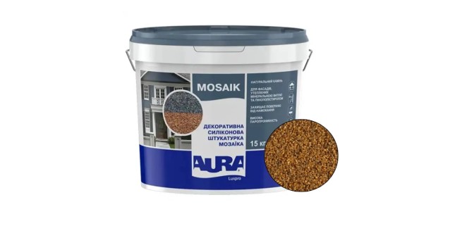 Декоративна силіконова штукатурка мозаїка (байрамікс) Aura Luxpro Mosaik М15, колір B207, 1,5 мм, 15 кг