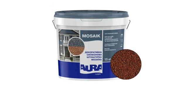 Декоративна силіконова штукатурка мозаїка (байрамікс) Aura Luxpro Mosaik М15, колір B209, 1,5 мм, 15 кг Декоративна силіконова штукатурка мозаїка (байрамікс) Aura Luxpro Mosaik М15, колір B209, 1,5 мм, 15 кг