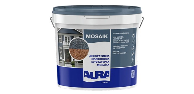 Декоративна силіконова штукатурка мозаїка (байрамікс) Aura Luxpro Mosaik М15, колір B211, 1,5 мм, 15 кг