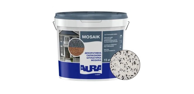 Декоративна силіконова штукатурка мозаїка (байрамікс) Aura Luxpro Mosaik М15, колір B220, 1,5 мм, 15 кг