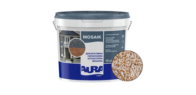 Декоративна силіконова штукатурка мозаїка (байрамікс) Aura Luxpro Mosaik М15, колір B226, 1,5 мм, 15 кг