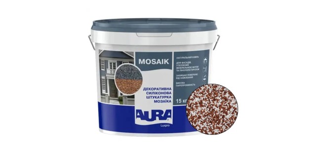 Декоративна силіконова штукатурка мозаїка (байрамікс) Aura Luxpro Mosaik М15, колір B228, 1,5 мм, 15 кг Декоративна силіконова штукатурка мозаїка (байрамікс) Aura Luxpro Mosaik М15, колір B228, 1,5 мм, 15 кг