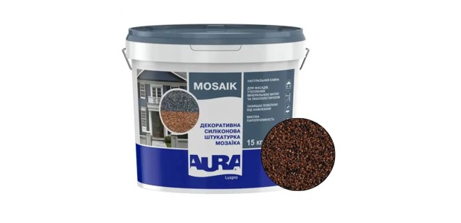 Декоративна силіконова штукатурка мозаїка (байрамікс) Aura Luxpro Mosaik М15, колір B229, 1,5 мм, 15 кг Декоративна силіконова штукатурка мозаїка (байрамікс) Aura Luxpro Mosaik М15, колір B229, 1,5 мм, 15 кг
