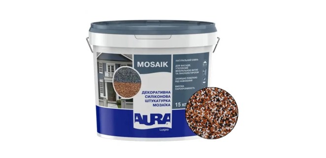 Декоративна силіконова штукатурка мозаїка (байрамікс) Aura Luxpro Mosaik М15, колір B238, 1,5 мм, 15 кг