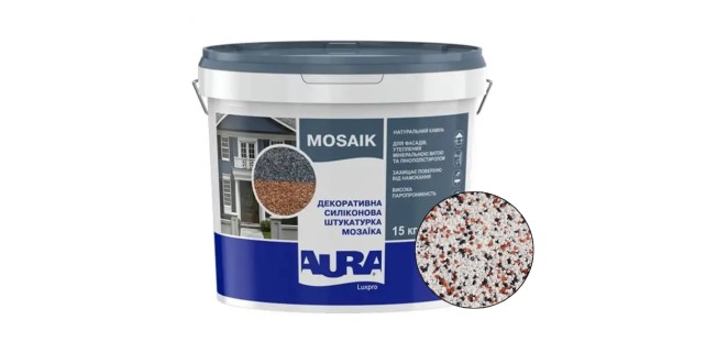 Декоративна силіконова штукатурка мозаїка (байрамікс) Aura Luxpro Mosaik М15, колір B240, 1,5 мм, 15 кг