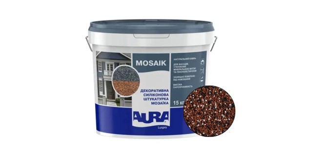 Декоративна силіконова штукатурка мозаїка (байрамікс) Aura Luxpro Mosaik М15, колір B246, 1,5 мм, 15 кг