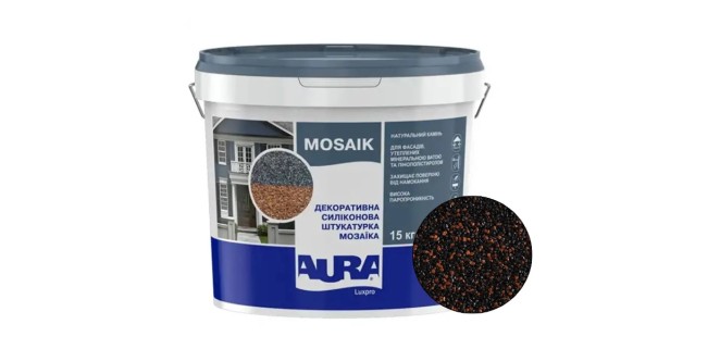 Декоративна силіконова штукатурка мозаїка (байрамікс) Aura Luxpro Mosaik М15, колір B250, 1,5 мм, 15 кг