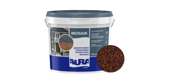Декоративна силіконова штукатурка мозаїка (байрамікс) Aura Luxpro Mosaik М15, колір B251, 1,5 мм, 15 кг Декоративна силіконова штукатурка мозаїка (байрамікс) Aura Luxpro Mosaik М15, колір B251, 1,5 мм, 15 кг