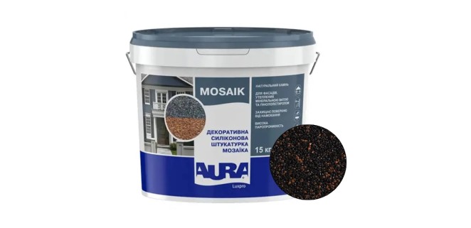 Декоративна силіконова штукатурка мозаїка (байрамікс) Aura Luxpro Mosaik М15, колір B255, 1,5 мм, 15 кг Декоративна силіконова штукатурка мозаїка (байрамікс) Aura Luxpro Mosaik М15, колір B255, 1,5 мм, 15 кг