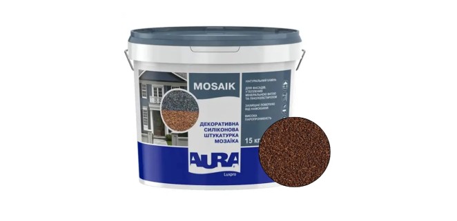 Декоративна силіконова штукатурка мозаїка (байрамікс) Aura Luxpro Mosaik М10, колір S102, 1,0 мм, 15 кг