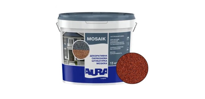 Декоративна силіконова штукатурка мозаїка (байрамікс) Aura Luxpro Mosaik М10, колір S104, 1,0 мм, 15 кг Декоративна силіконова штукатурка мозаїка (байрамікс) Aura Luxpro Mosaik М10, колір S104, 1,0 мм, 15 кг