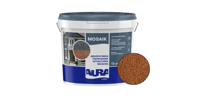 Декоративна силіконова штукатурка мозаїка (байрамікс) Aura Luxpro Mosaik М10, колір S108, 1,0 мм, 15 кг Декоративна силіконова штукатурка мозаїка (байрамікс) Aura Luxpro Mosaik М10, колір S108, 1,0 мм, 15 кг