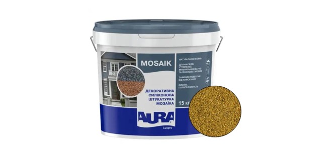 Декоративна силіконова штукатурка мозаїка (байрамікс) Aura Luxpro Mosaik М10, колір S110, 1,0 мм, 15 кг