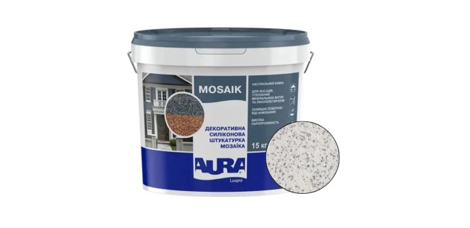 Декоративна силіконова штукатурка мозаїка (байрамікс) Aura Luxpro Mosaik М10, колір S120, 1,0 мм, 15 кг Декоративна силіконова штукатурка мозаїка (байрамікс) Aura Luxpro Mosaik М10, колір S120, 1,0 мм, 15 кг