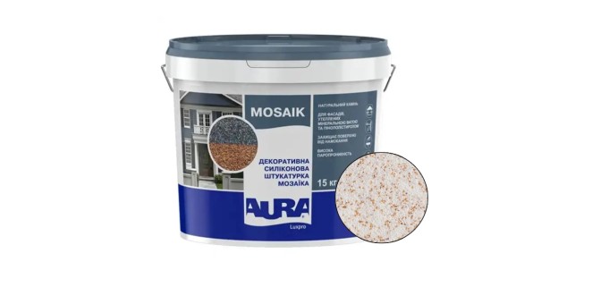 Декоративна силіконова штукатурка мозаїка (байрамікс) Aura Luxpro Mosaik М10, колір S121, 1,0 мм, 15 кг