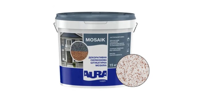 Декоративна силіконова штукатурка мозаїка (байрамікс) Aura Luxpro Mosaik М10, колір S123, 1,0 мм, 15 кг