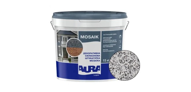 Декоративна силіконова штукатурка мозаїка (байрамікс) Aura Luxpro Mosaik М10, колір S125, 1,0 мм, 15 кг Декоративна силіконова штукатурка мозаїка (байрамікс) Aura Luxpro Mosaik М10, колір S125, 1,0 мм, 15 кг