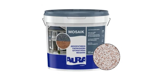 Декоративна силіконова штукатурка мозаїка (байрамікс) Aura Luxpro Mosaik М10, колір S126, 1,0 мм, 15 кг