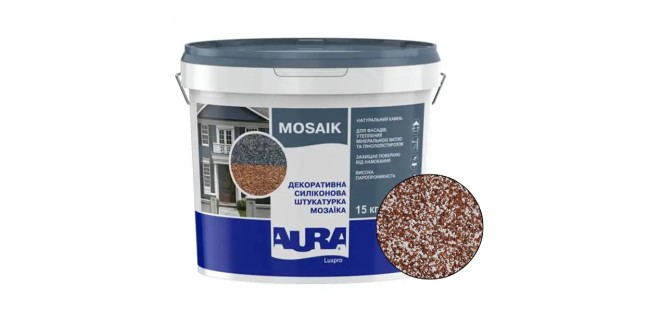 Декоративна силіконова штукатурка мозаїка (байрамікс) Aura Luxpro Mosaik М10, колір S136, 1,0 мм, 15 кг