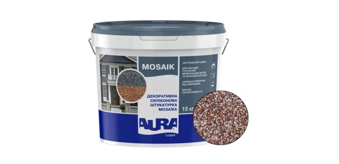 Декоративна силіконова штукатурка мозаїка (байрамікс) Aura Luxpro Mosaik М10, колір S139, 1,0 мм, 15 кг