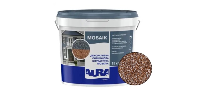 Декоративна силіконова штукатурка мозаїка (байрамікс) Aura Luxpro Mosaik М10, колір S142, 1,0 мм, 15 кг Декоративна силіконова штукатурка мозаїка (байрамікс) Aura Luxpro Mosaik М10, колір S142, 1,0 мм, 15 кг