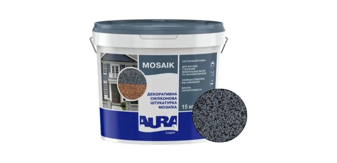 Декоративна силіконова штукатурка мозаїка (байрамікс) Aura Luxpro Mosaik М10, колір S144, 1,0 мм, 15 кг Декоративна силіконова штукатурка мозаїка (байрамікс) Aura Luxpro Mosaik М10, колір S144, 1,0 мм, 15 кг