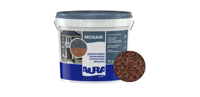 Декоративна силіконова штукатурка мозаїка (байрамікс) Aura Luxpro Mosaik М10, колір S151, 1,0 мм, 15 кг Декоративна силіконова штукатурка мозаїка (байрамікс) Aura Luxpro Mosaik М10, колір S151, 1,0 мм, 15 кг