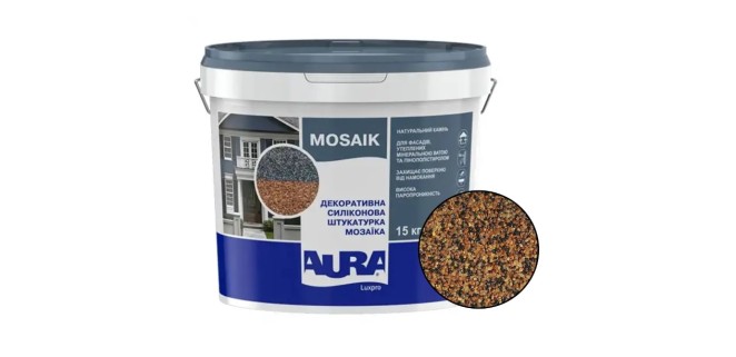Декоративна силіконова штукатурка мозаїка (байрамікс) Aura Luxpro Mosaik М10, колір S152, 1,0 мм, 15 кг