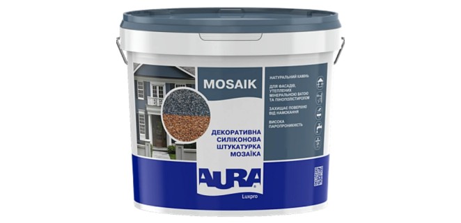 Декоративна силіконова штукатурка мозаїка (байрамікс) Aura Luxpro Mosaik М10, колір S158, 1,0 мм, 15 кг