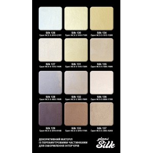 Декоративне покриття Мокрий шовк Aura Silk Glans з шовковистим блиском та перламутровим ефектом срібне 10 л (11,9 кг)