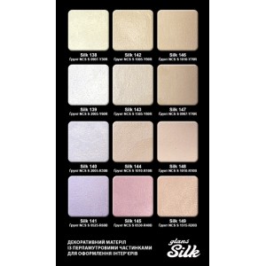Декоративне покриття Мокрий шовк Aura Silk Glans з шовковистим блиском та перламутровим ефектом срібне 10 л (11,9 кг)