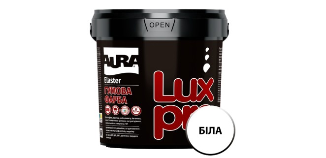 Гумова фарба Aura Luxpro Elaster універсальна матова біла 6 кг