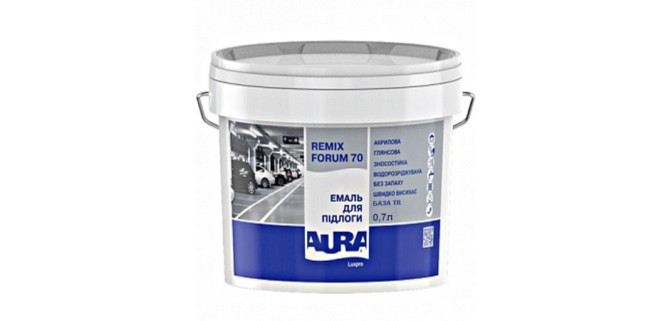 Емаль для підлоги Aura Luxpro Remix Forum 70, 0,7 л, білий, TR Емаль для підлоги Aura Luxpro Remix Forum 70, 0,7 л, білий, TR