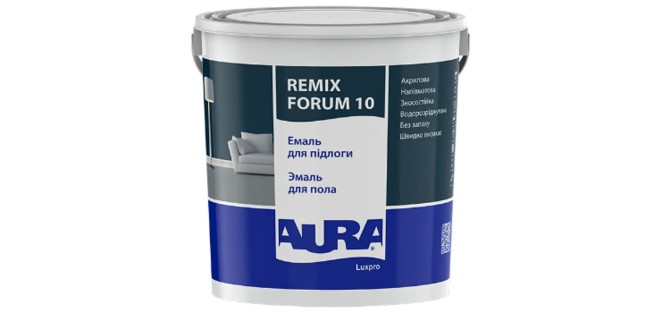 Емаль водорозбавна напівматова для підлоги Aura Luxpro Remix Forum 10, 0,75 л Емаль водорозбавна напівматова для підлоги Aura Luxpro Remix Forum 10, 0,75 л
