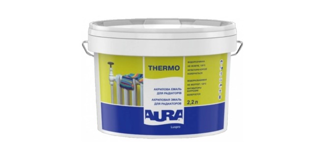 Емаль акрилова для радіаторів Aura Luxpro Thermo, 2,2 л, білий, глянсовий Емаль акрилова для радіаторів Aura Luxpro Thermo, 2,2 л, білий, глянсовий