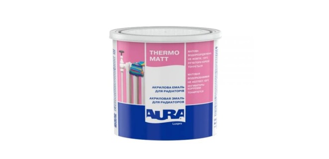 Емаль акрилова для радіаторів Aura Luxpro Thermo, 0,45 л, білий, матовий Емаль акрилова для радіаторів Aura Luxpro Thermo, 0,45 л, білий, матовий