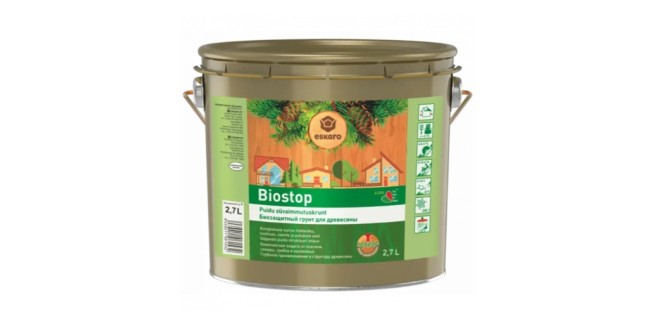 Грунтовка біозахисна для деревини Eskaro BIOSTOP, 2,7 л, безбарвний