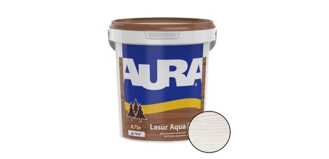 Лазур для дерева Aura Lasur Aqua біла 0,75 л Лазур для дерева Aura Lasur Aqua біла 0,75 л
