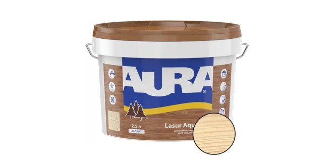 Лазур для дерева Aura Lasur Aqua безбарвна 2.5 л