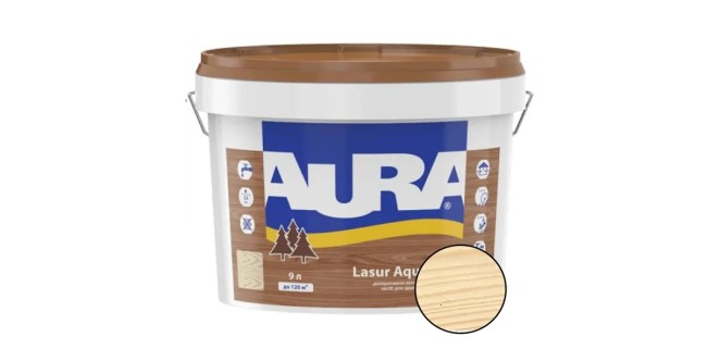 Лазур для дерева Aura Lasur Aqua безбарвна 9 л