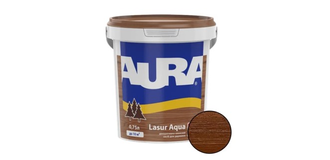 Лазур для дерева Aura Lasur Aqua каштан 0,75 л Лазур для дерева Aura Lasur Aqua каштан 0,75 л