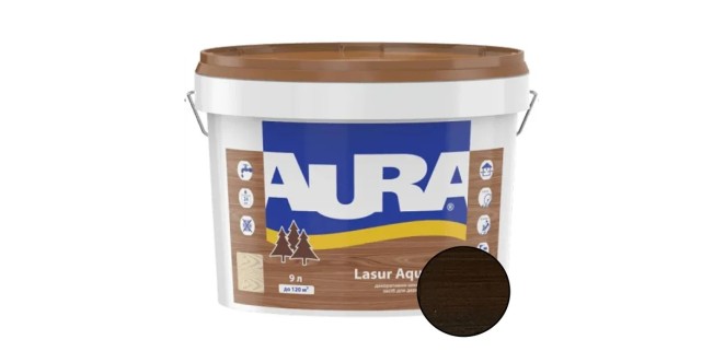 Лазур для дерева Aura Lasur Aqua палісандр 9 л