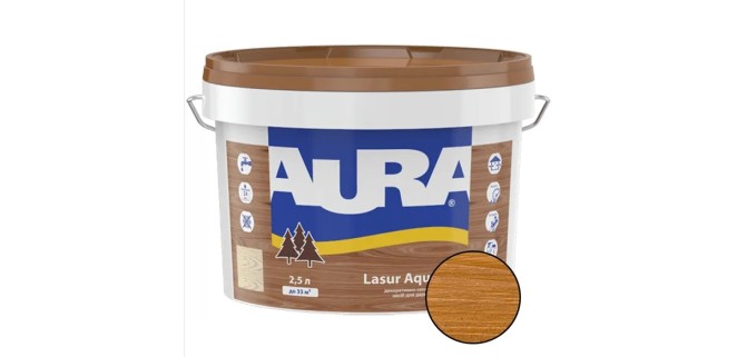 Лазур для дерева Aura Lasur Aqua тік 2,5 л Лазур для дерева Aura Lasur Aqua тік 2,5 л