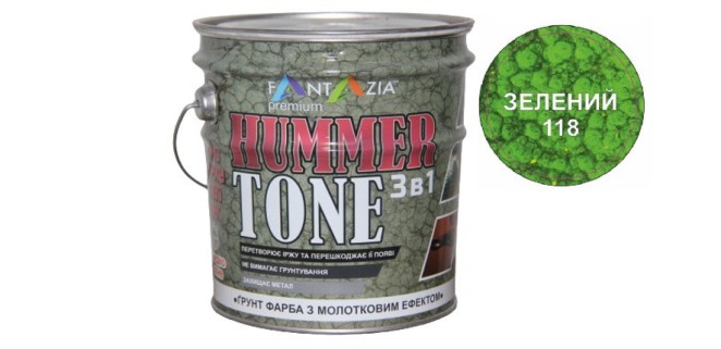 Фарба з молотковим ефектом Hammer Tone 3 в 1 Fantazia Зелена 2.0 л