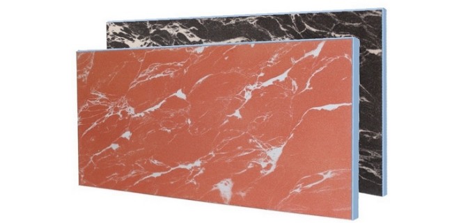 Фасадні термопанелі Grand 50 мм, пінополістирол, 960x480 мм, фактура Mramor