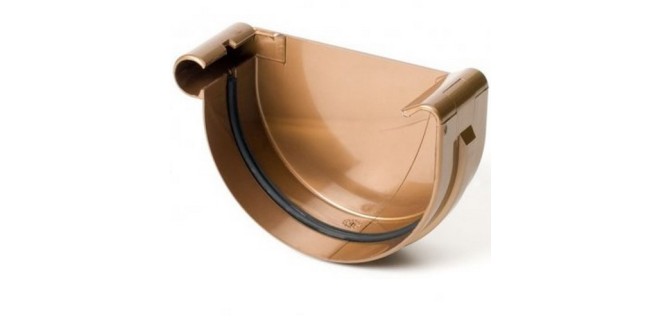 Заглушка желоба левая ø125 BRYZA﻿﻿ медь