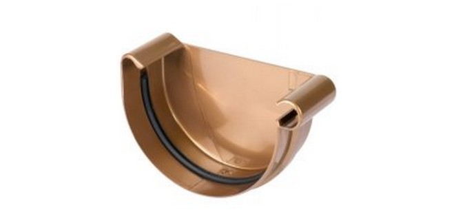 Заглушка желоба правая ø125 BRYZA﻿﻿ медь