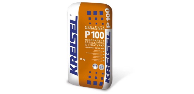 Мінеральна декоративна штукатурка (1,5 мм баранець) Kreisel P 100 (25 кг)